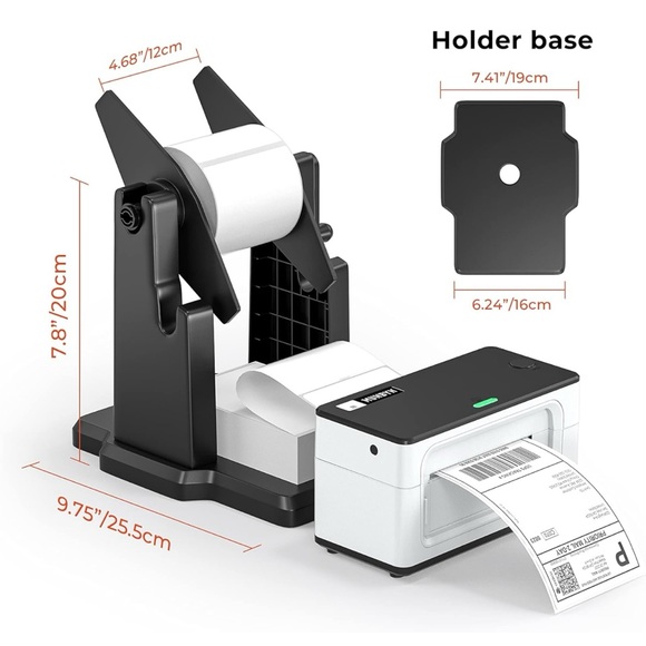 MUNBYN Bluetooth/USB Thermal Shipping Label Printer, Roll holder, Label paper - Picture 9 of 11
